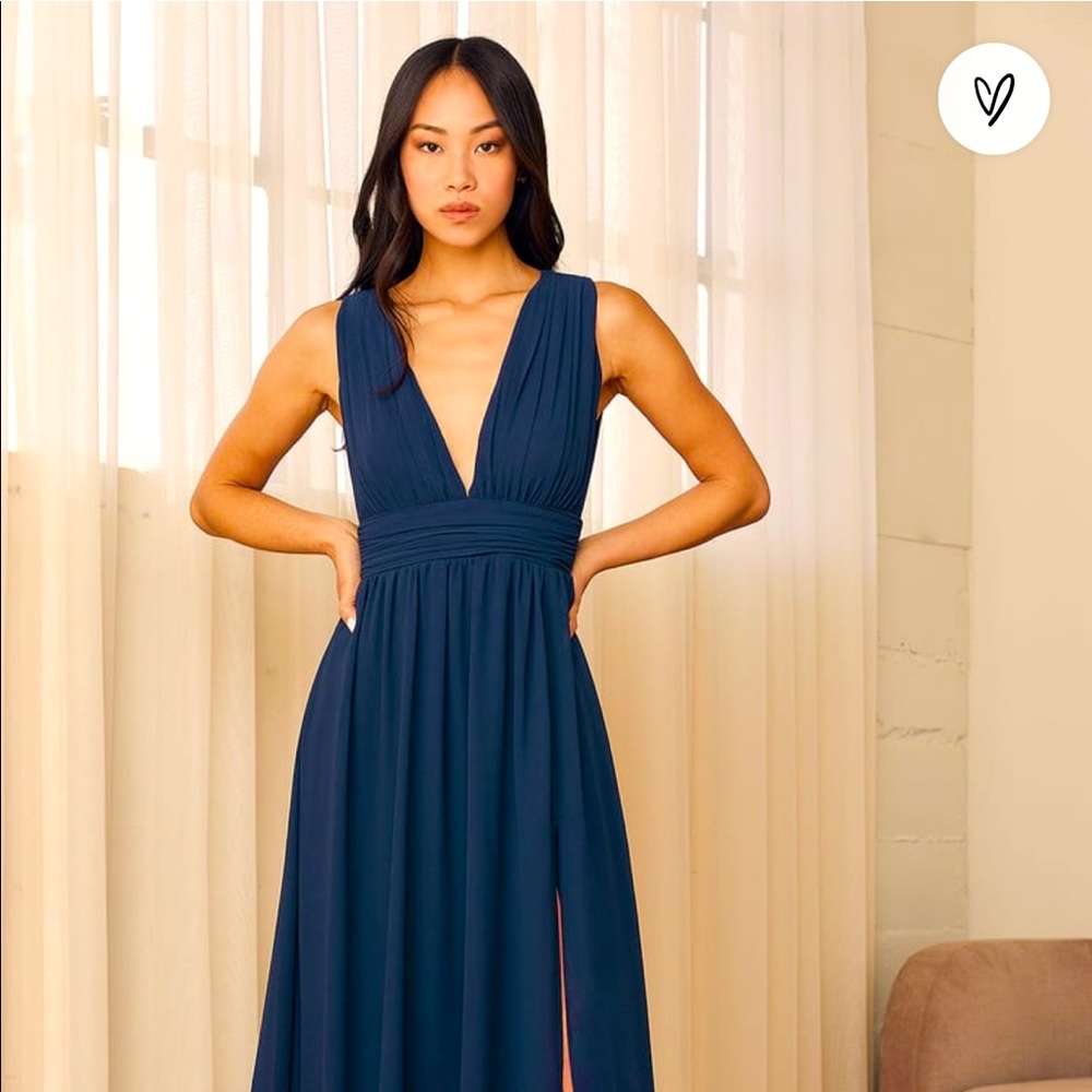 Brand NEW Lulu’s Heavenly Hues Navy Blue Dress
